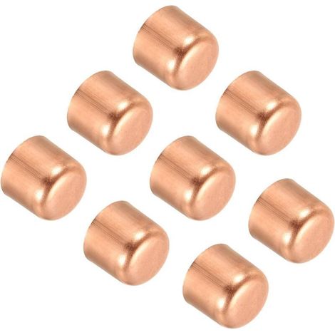 Capuchon de Tuyaux Cuivre 4pcs, Bouchons d'Extrémité Raccord, Embouts Tuyau pour Soudage Raccordements Plomberie Tube Climatisation, 10.2x11mm (Diametre x Hauteur) - 1/2 Inch (1/4)