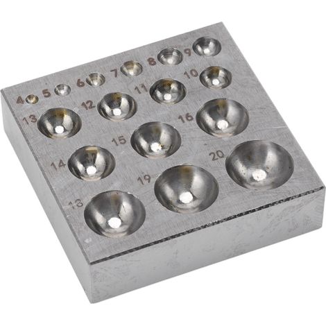 Bloc de formage métallique semi-circulaire en acier pour bijoux - Matrices de dapping et outil de doming (1/5)