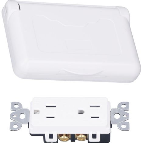 Wetterfeste Steckdose mit Abdeckung, US-Standard-Außensteckdose, Wohnmobil-Steckdose, 15 A, 125 V Wechselstrom (1/5)