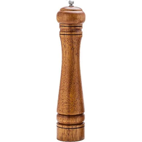 Moulin à poivre en bois, broyeur en céramique réglable pour sel et poivre (25 cm) (1/4)