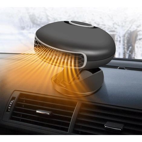 Autoheizung, 12V 150W Autolüfterheizung, 2-in-1 tragbarer Heiz- und Kühlventilator, Scheibenenteiser mit 360°-Drehung für alle Fahrzeuge