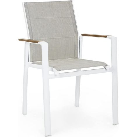 Poltrona poltrone beverly bianca in alluminio m0948-08 arredamento giardino