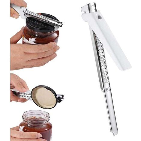 Effortless Jar Opener for Arthritis, for Seniors, Easy to Open, Adjustable Handle, Stainless Steel (1/4)