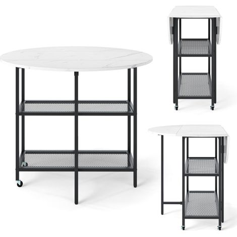 Klappbarer esstisch marmoroptik 2 4 sitzplatze mobil
