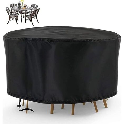 Garden Furniture Cover, Round, Waterproof and Durable for Outdoor Use, UV-Resistant Shelter and Dustproof Dining Chair Cover, 230x110cm
