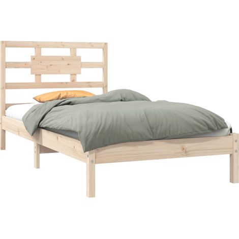 Bed Frame without Mattress 90x190 cm Single Solid Wood vidaXL (1/4)