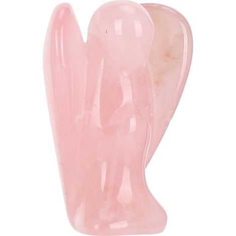 Ange en cristal de jade naturel sculpté en 3D, décoration artisanale, ornement, 1,5 pouce, ange en cristal rose (1/5)