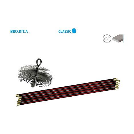 Leman - Kit de ramonage 7 ml cannes et hérisson rond acier Diam250mm (1/5)