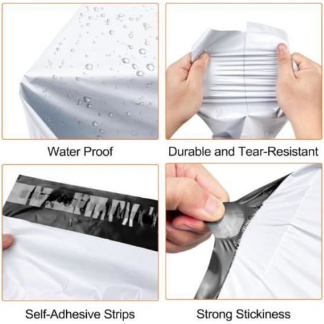 Enveloppe plastique d'expédition - Non toxique - 100Pcs - 20x30cm - Autoadhésive - Opaque (1/4)