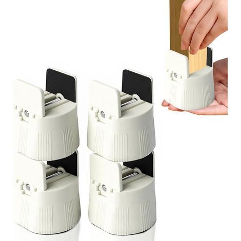 Cuatro elevadores de cama aptos para patas de muebles de 1 a 50 mm de ancho con una altura de 5,2 cm, extensiones de sofá y mesa (color albaricoque).