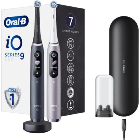 Oral-B iO Series 9 Duo Black Onyx/Rose Quartz Zahnbürste