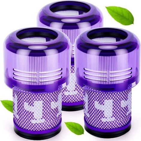3-teiliges Filterset für Dyson V12, kompatibel mit dem kabellosen Dyson Detect Slim Absolute Extra Staubsauger, austauschbar 971517-01 wake
