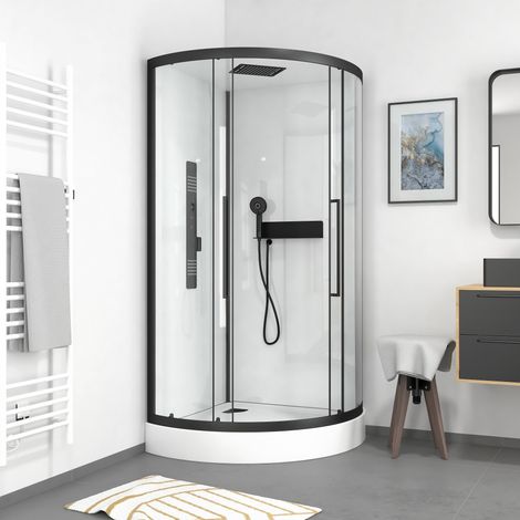 cabine de douche 1/4 de cercle rond - 90x90x217cm - factory 2 round (1/5)