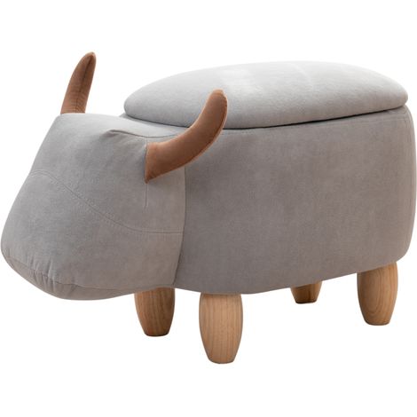 SVITA Tierhocker Stauraum Kinderhocker Sitzhocker Kinderzimmer Sitzbox Stier