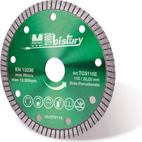 DISCO DIAMANTATO 100 MM MONTOLIT TURMONT TCS100E PER CERAMICA E GRES PORCELLANATO