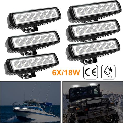 SWANEW 6x 18W Faro da Lavoro LED Faretti Fendinebbia Luminosa LED Fari Led 12V 24V Fari di Profondità Combinate Spot Flood Fuoristrada per SUV ATV UTV (1/5)