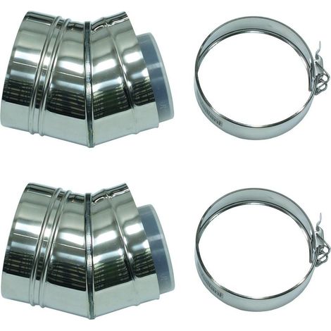 Vaillant Bogen 30 Grad, 80/125mm für Fassadenverlegung konzentrisch PP/Edelstahl, 2 Stück (1/2)