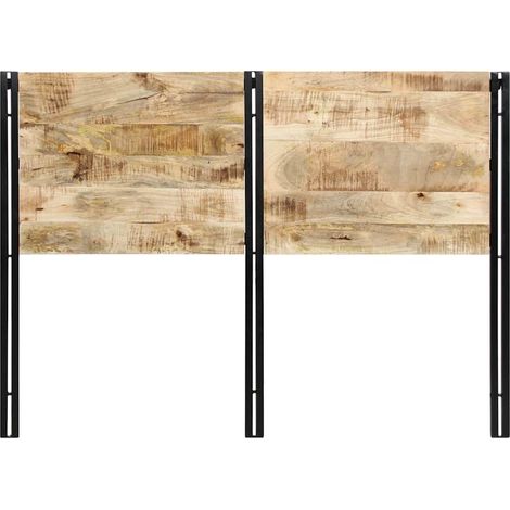 Tête de lit 140 cm bois massif manguier et fer (1/5)