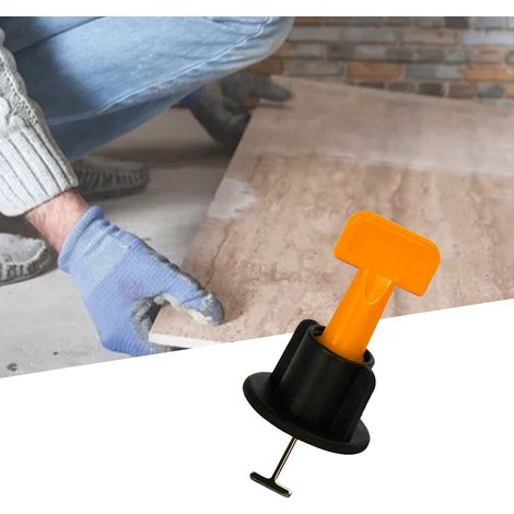 50 Pastilles de Nivellement Carrelage 1,5mm Réutilisables Orange PP Outil de Pose Carreaux pour Rénovation Maison (1/5)