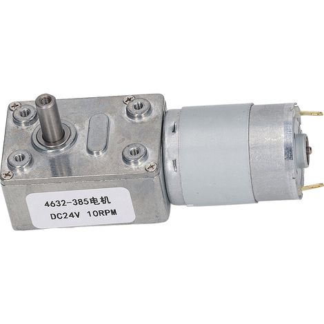Moteur à réduction CC, fonctionnement stable et précis, engrenage à vis sans fin en laiton et aluminium, 24 V CC, 10 tr/min (1/5)