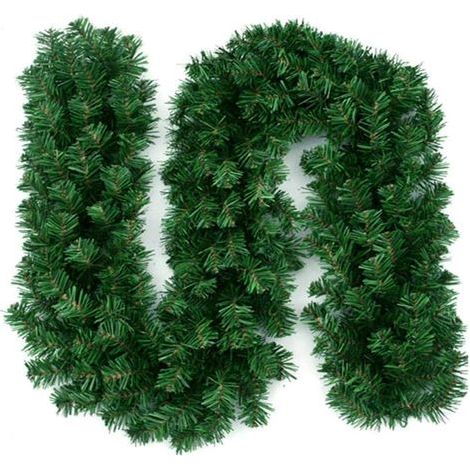 Guirnalda navideña artificial AIDUCHO, 2,7 m, verde, para decoración de puertas y escaleras interiores y exteriores. (1/5)