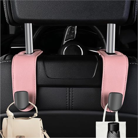 Lot de 2 crochets universels pour appuie-tête voiture, en cuir (1/5)