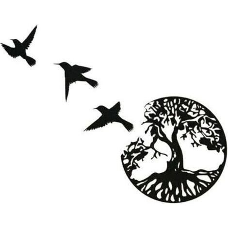 Autre déco murale,Art Mural en Métal, Art de l'arbre de Vie, Signe de Famille Arbre en Métal, Décoration Murale, Décor D'intérieur (1/4)