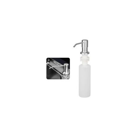 Distributeur de Savon Encastrable 500ml Acier Inoxydable, Pompe Liquide Vaisselle, Solution Pratique et Moderne pour Cuisine
