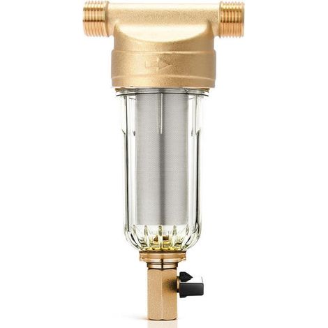 Ausspülbarer Sedimentfilter, wiederverwendbarer Wasservorfilter für Brunnenleitungen, Wasserreiniger mit 1/2-Zoll-Außengewinde, waschbarer Partikelabscheider. (1/5)