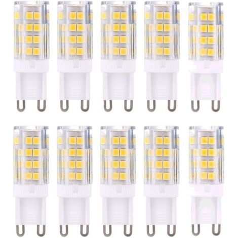 G9 LED Lampe Ampoules, Blanc Chaud 3000K 5W Lumiere équivalent aux ampoules halogènes de 40 W 420 lumens not dimmable, lot de 10 (1/4)