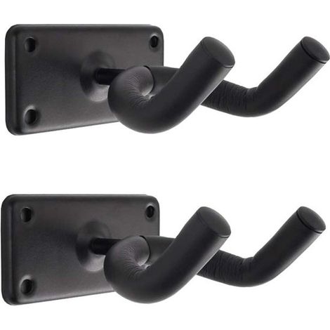 Soporte de pared para guitarra (2 piezas) - Colgadores de pared metálicos para guitarra, bajo, mandolina y banjo. (1/5)