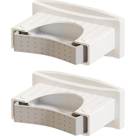 2 piezas，Estante de almacenamiento，Soporte para escobas，Soporte para fregonas，Estante para escobas ya montado，Blanco (1/3)