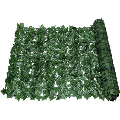 Haie Artificielle Lierre 0,5 x 3 m, Brise-Vue UV pour Balcon, Jardin, Terrasse et Clôture - Vert (1/5)