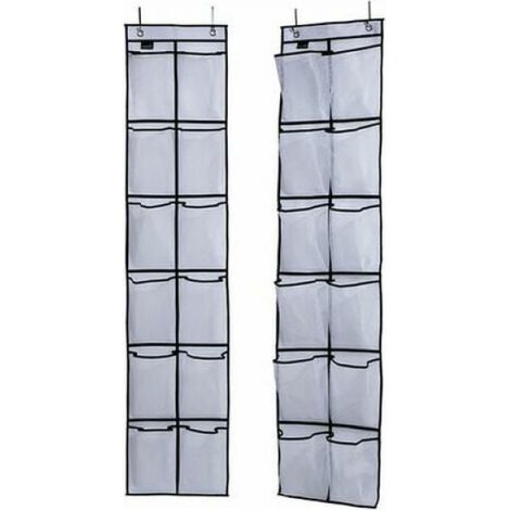 Weiß, 2er-Set, Schuhaufbewahrung hinter der Tür, Hängetasche, Netztasche, Slipper-Organizer, Vlies-Aufbewahrungstasche (1/4)