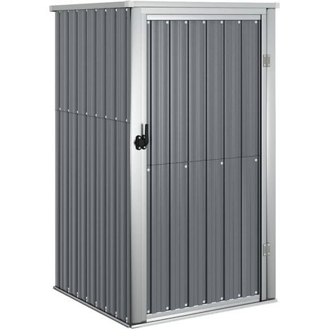 vidaXL Capanno per Attrezzi Grigio 88x89x161 cm in Acciaio