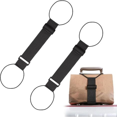 Lot de 2 sangles de bagage réglables, ceintures de fixation élastiques pour valise pour un voyage sûr, s'adapte à la plupart des sacs et valises (1/4)