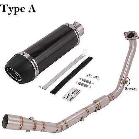 Sistema De Escape Completo Para Motocicleta, Silenciador De Tubo De Enlace Delantero Modificado De Carbono Para Yamaha Yzf R15 V3 V4 R125 Mt125 2020 -( Type A) (1/5)