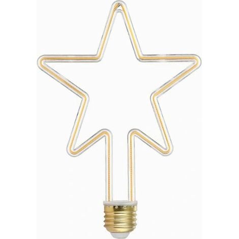 Filiyano-Ampoules LED créatives E27 4W, ampoule à filament décorative en forme d'étoile, blanc chaud 2700K, 220V CA, angle de diffusion 360° (1/2)