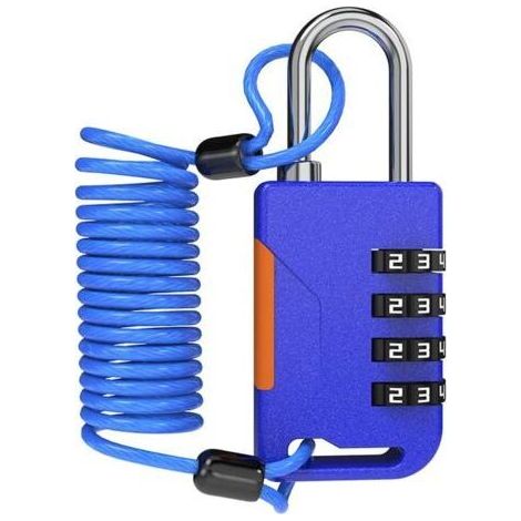 Antivol de ski avec cadenas à combinaison et câble pliable (91,5 cm) - Solution de sécurité pour snowboard, vélo, bagages, valise, coffre-fort et activités de plein air (1/4)