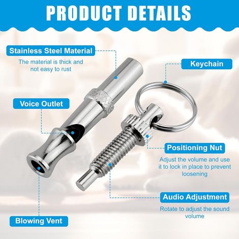 4 x Ultrasonic Dog Whistle, Adjustable Frequency Reminder, High Frequency Training Dog Accessories, Anti Barking Ultrasonic Dog with Lanyard (1/5)