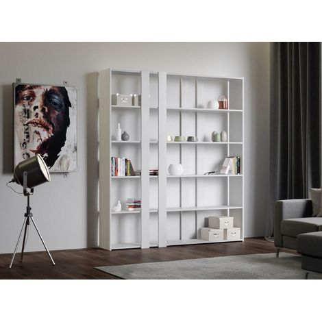 Bibliothèque bois blanc Samba 178 cm (1/5)