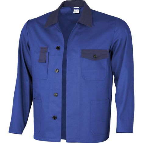 Qualitex Arbeitsjacke basic 2-farbig, Größe: 52, Farbe: kornblau/marine (1/2)