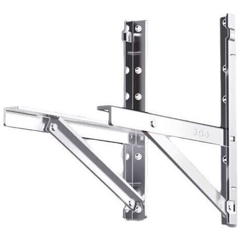 Support d'unité extérieure de climatiseur acier inoxydable 304 – Structure triangulaire stable – Capacité 100 kg – Compatible Midea et Gree (1/4)