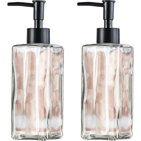 Verre noir mat avec pompe lisse en acier inoxydable, 350 ml, style vintage élégant (1/5)
