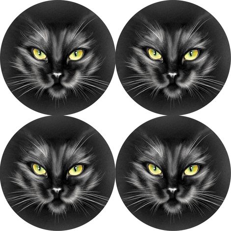 Set di 4 tovagliette rotonde per tavoli 4D, 33 cm - nero Feltro ecologico, stampa HD, lavabile a 40 °C, Bertoni (1/5)