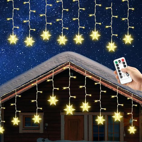 Guirlande Lumineuse Flocon de Neige 4 m – 96 LED avec 8 Modes pour Décoration Noël, Mariage et Anniversaire (1/4)