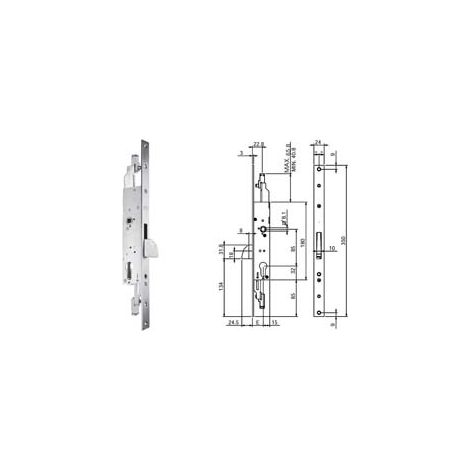 SERRATURA TRIPLICE INFILARE PER MONTANTI E PERSIANE S/SCROCCO N98800  mm.30 (N9880030000)    CORNI
