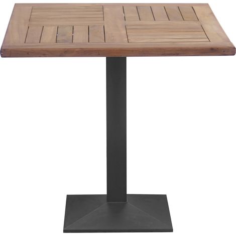 Tavolo Bar, Ristoranti, Giardino Quadrato 70x70 cm in Legno Teak e Ghisa (1/4)