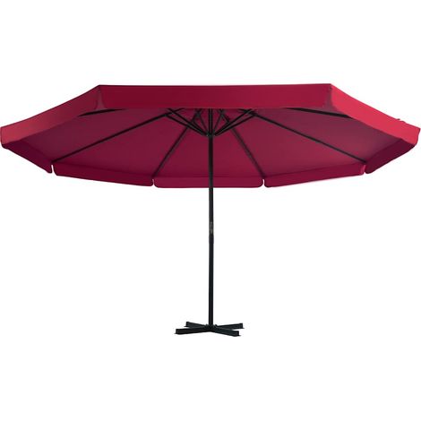 Maison Exclusive - Ombrellone da Giardino con Base Portatile Rosso (1/5)