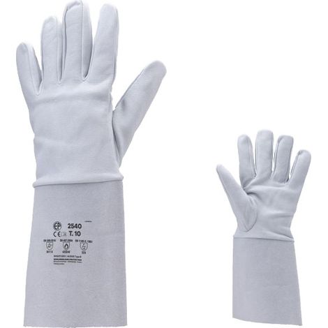 Gants de soudage EUROWELD Coverguard 2540 T10 en cuir pleine fleur gris thermique (1/3)
